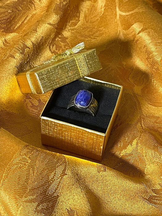 Women's ring, magical, blue stone, silver