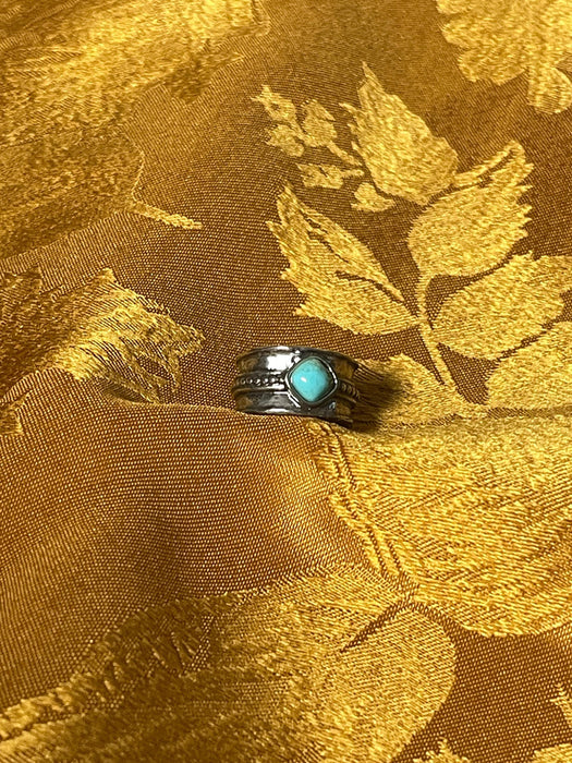 Women's Ring, River Nymph, Boho, Silver, Blue Stone, Banded, Fairytale