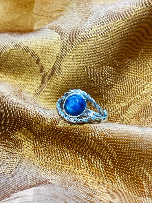 women's ring, purple stone, eye, twisted band, silver, boho, magical, mystical