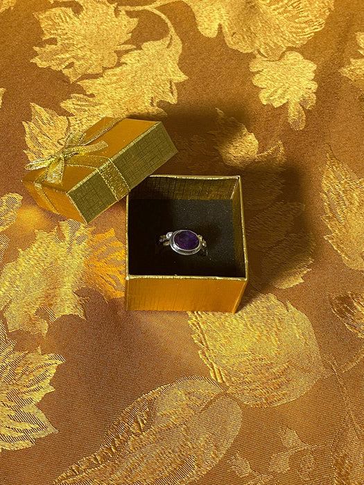 women's ring, fairytale, mage, purple stone, silver, magical, boho