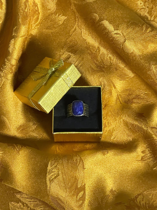 Women's ring, magical, blue stone, silver