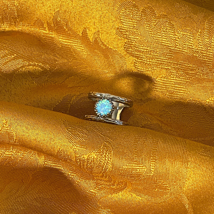 Women's ring, mythological, light blue, shining, bright, silver, fairy, boho