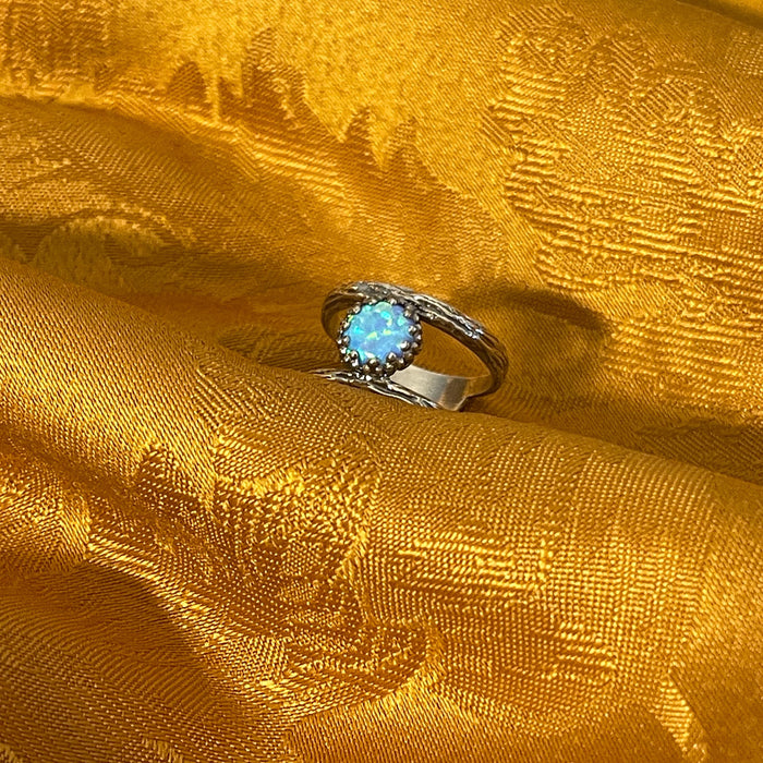 Women's ring, mythological, light blue, shining, bright, silver, fairy, boho