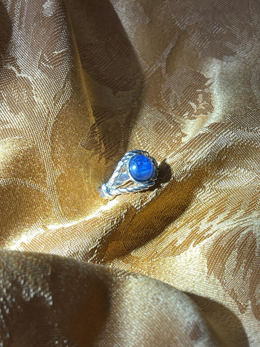 women's ring, purple stone, eye, twisted band, silver, boho, magical, mystical