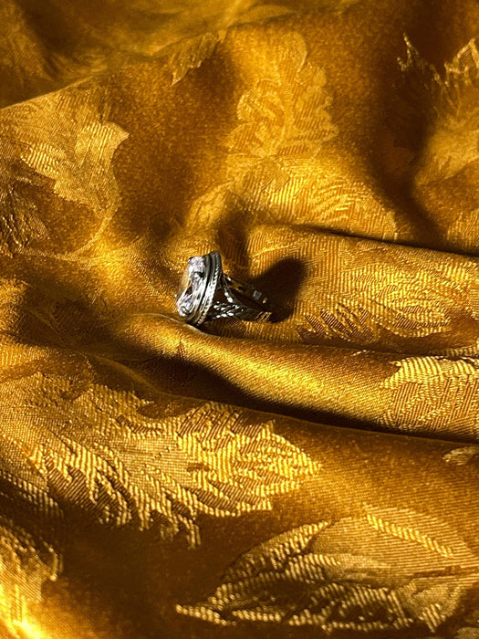 Women's ring, magical, clear, silver, big stone, fairytale, boho
