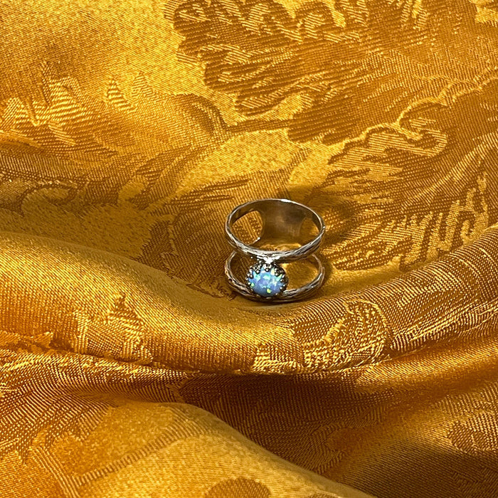 Women's ring, mythological, light blue, shining, bright, silver, fairy, boho