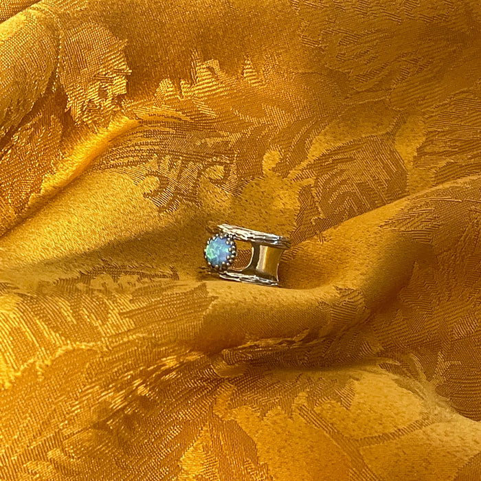 Women's ring, mythological, light blue, shining, bright, silver, fairy, boho