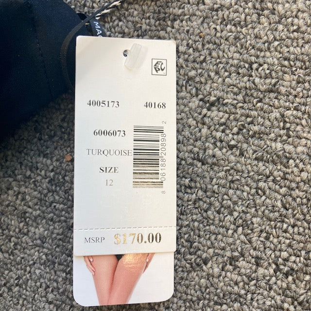 Magicsuit 6006073 Color block Goddess 1 Piece Swimsuit Size 12 Turquoise