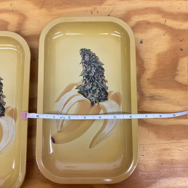 2 Metal Tobacco Cigarette Rolling Trays - Medium Size 10.6’’ x 6.3’’