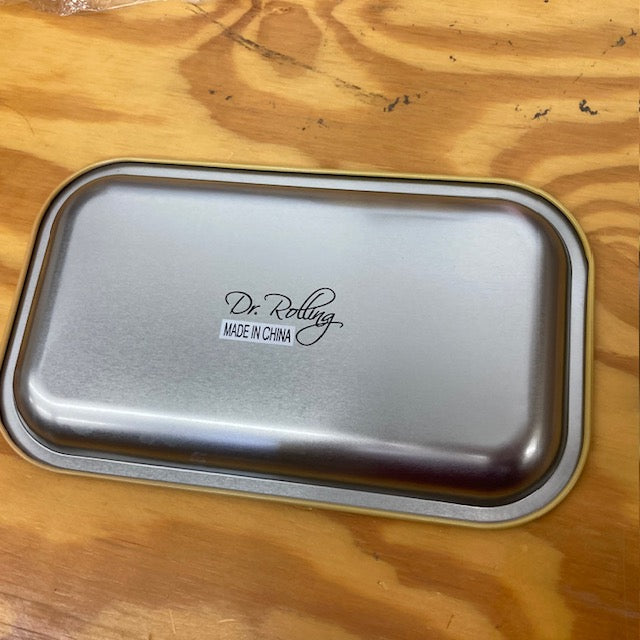 2 Metal Tobacco Cigarette Rolling Trays - Medium Size 10.6’’ x 6.3’’
