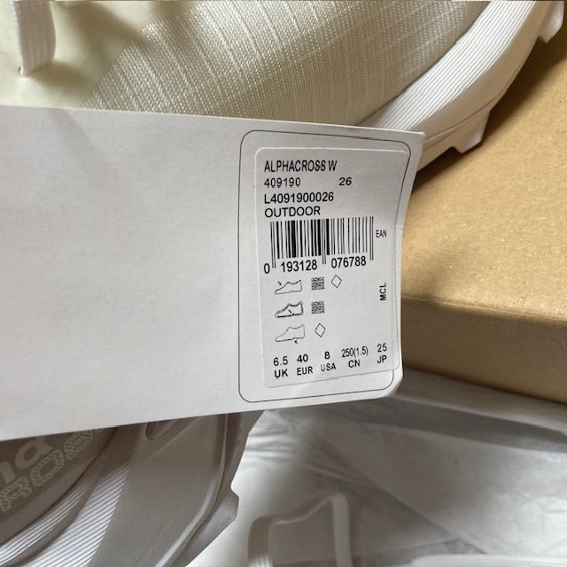 Salomon ALPHACROSS 409190 WOMEN Size US 8 WHITE