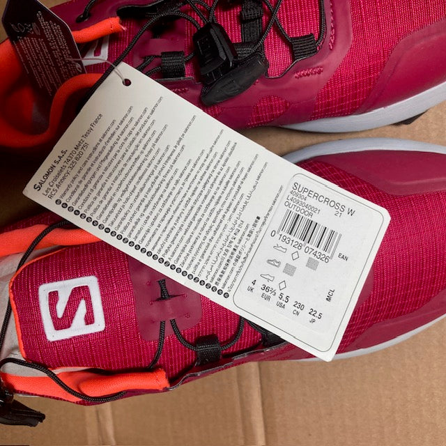 Salomon Supercross Pink Women’s 5.5 Hiking Trail Shoes