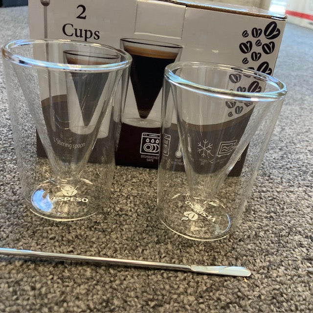 Set of 2 Double Wall Espresso Cups 2oz