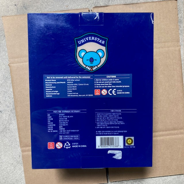 BT21 Bangtan Boys Line Official KOYA School Look Standing Doll New 10”