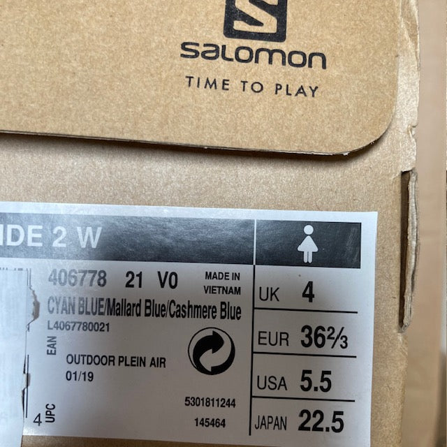 Women's Salomon Shoes Sense Ride 2 W Size 5.5 cyan blue