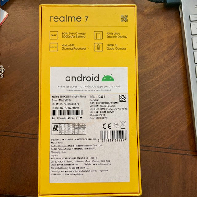 Realme 7 Mist White 8GB | 128 GB RMX2155 ANDROID