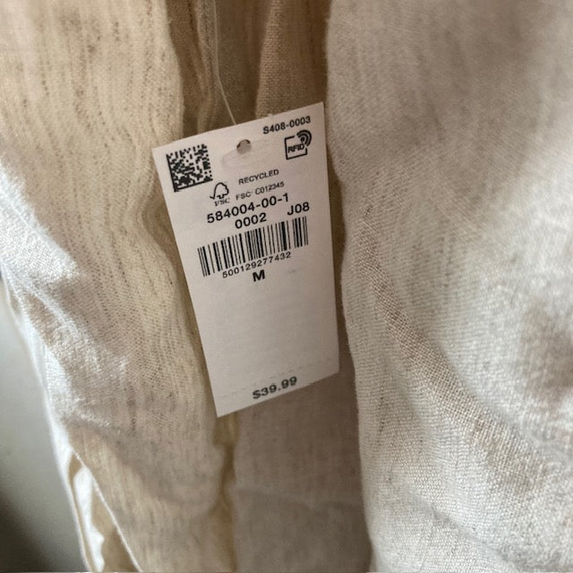 Old Navy Women The Boyfriend Shirt Buttons Long Sleeve Cream off white M