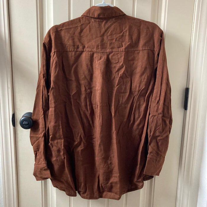 Old Navy Women’s “The Boyfriend Shirt” Buttons Long Sleeve brown M