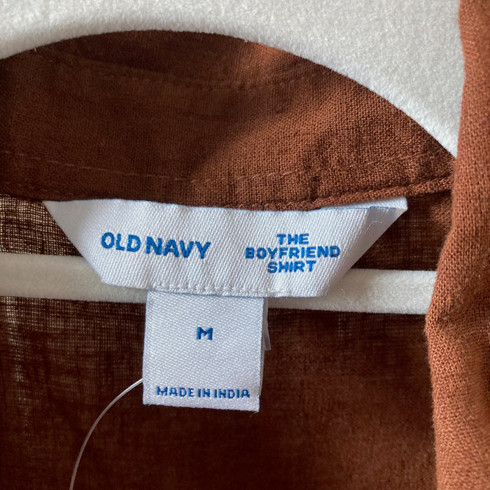 Old Navy Women’s “The Boyfriend Shirt” Buttons Long Sleeve brown M