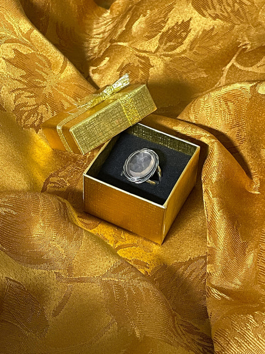 Women's ring, mystical, mythical, clear stone, boho, magical