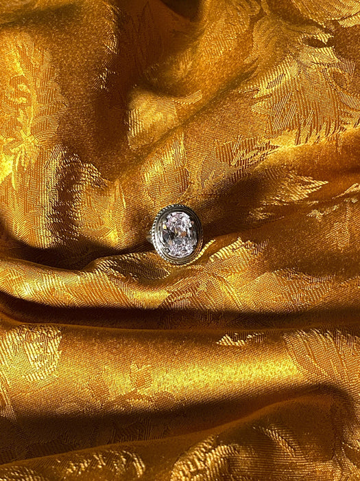 Women's ring, magical, clear, silver, big stone, fairytale, boho