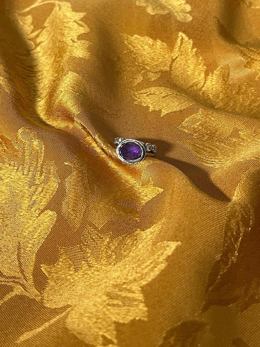 women's ring, fairytale, mage, purple stone, silver, magical, boho